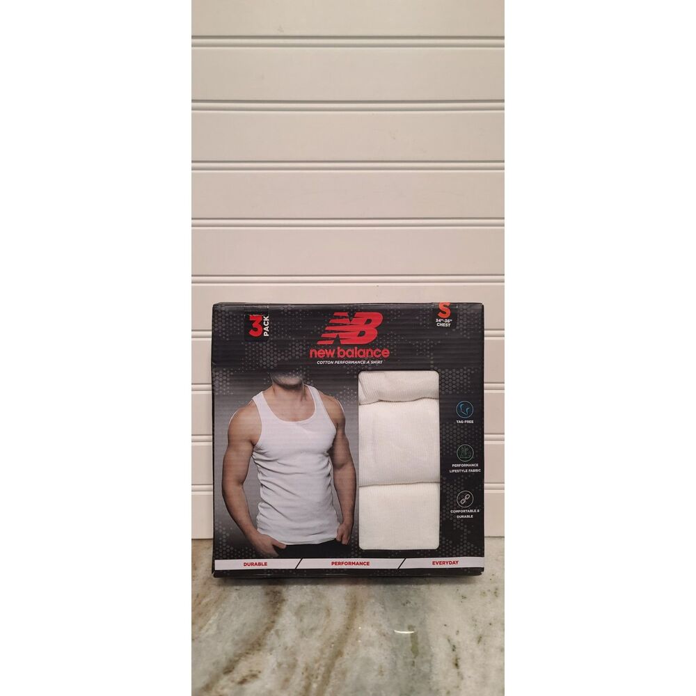 New Balance Cotton Performance A Shirt 3 Pack White Size S NEW